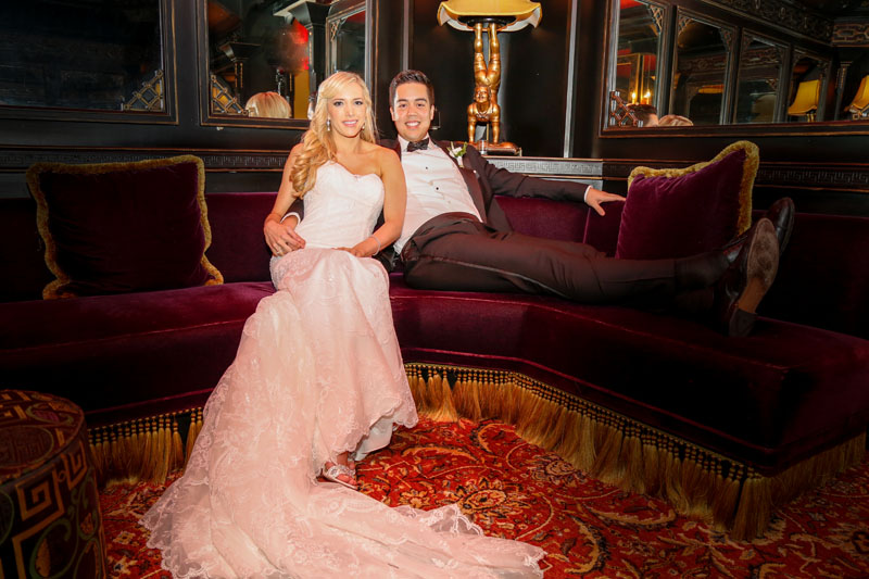 Bride and Groom in the smoking room