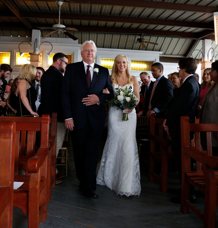 Diana walking down the wedding aisle wedding photography austin 