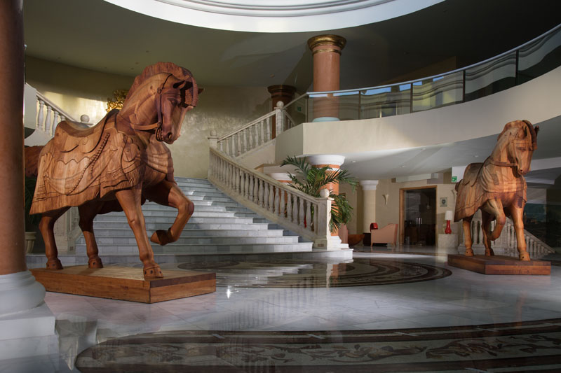 Austin Architectural Photographer of hotel lobby after light painting and photoshop editing