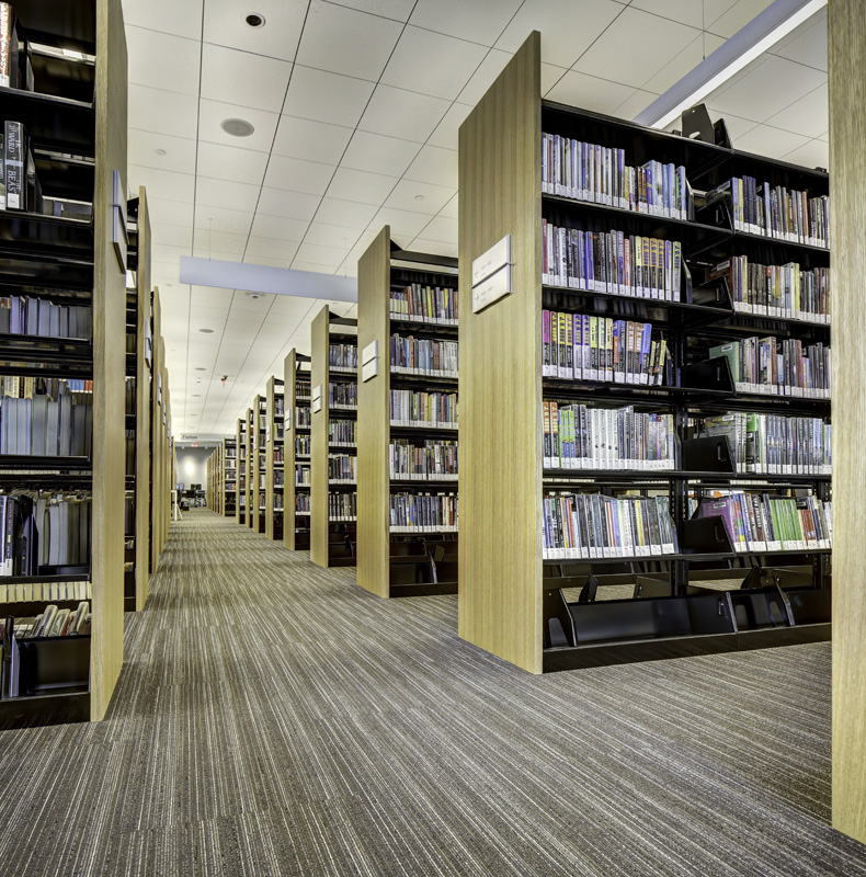Architectural photo shoot at the new Austin Public Library bookshelves
