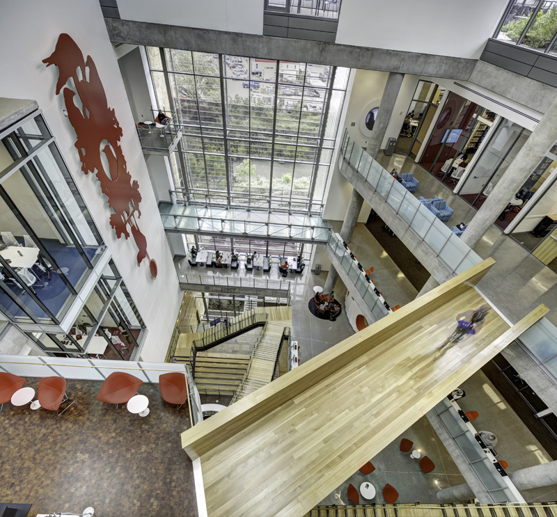 Architectural photo shoot at the new Austin Public Library breezeway 2