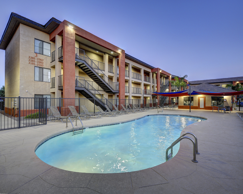 Entrada Real in Tuscon twilight exterior real estate student housing photography