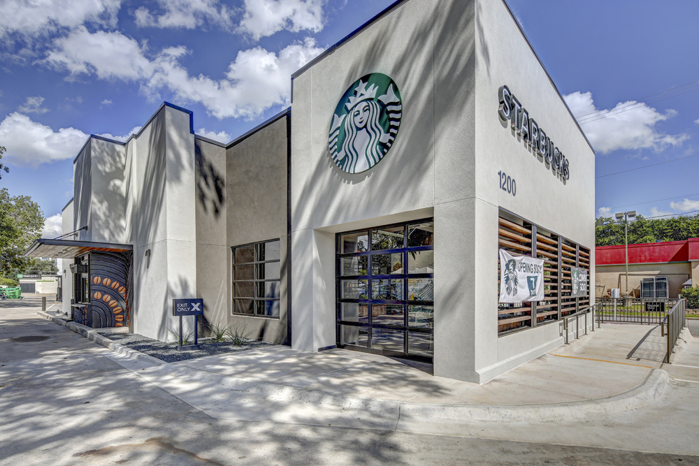 Arm-R-Lite door installation at new Starbucks