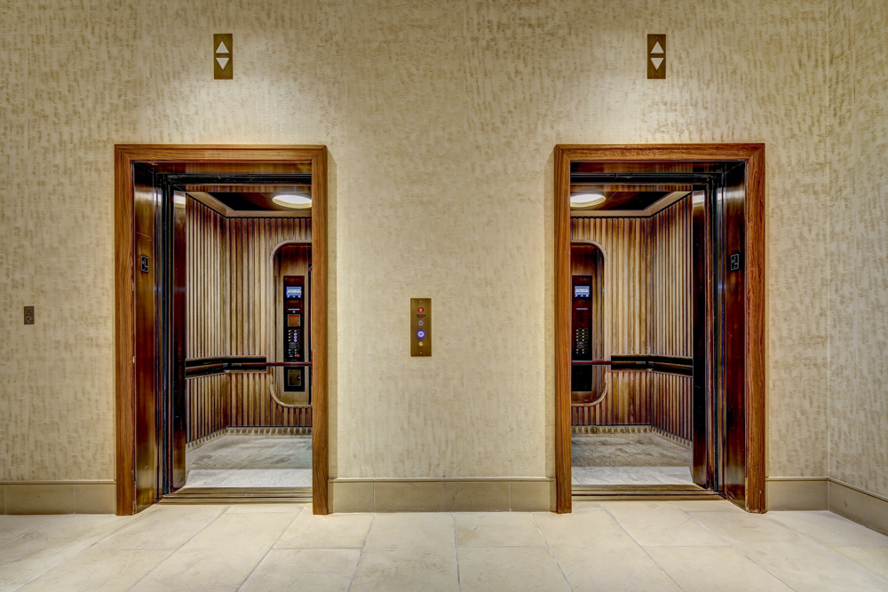 Interior Hotel Lobby Ecklund Elevator in Four Seasons Hotel Austin photography by Johnny Stevens photo