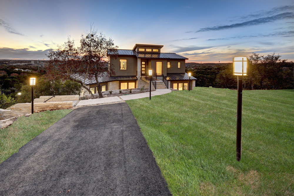 Exterior twilight architectural shot Austin