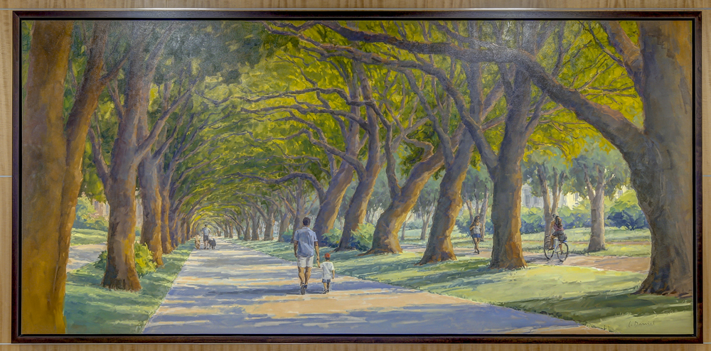 Laurel Daniel installation of "Tunnel of Trees" at Memorial Hospital Houston close shot photographed by Johnny Stevens Austin architectural photographer