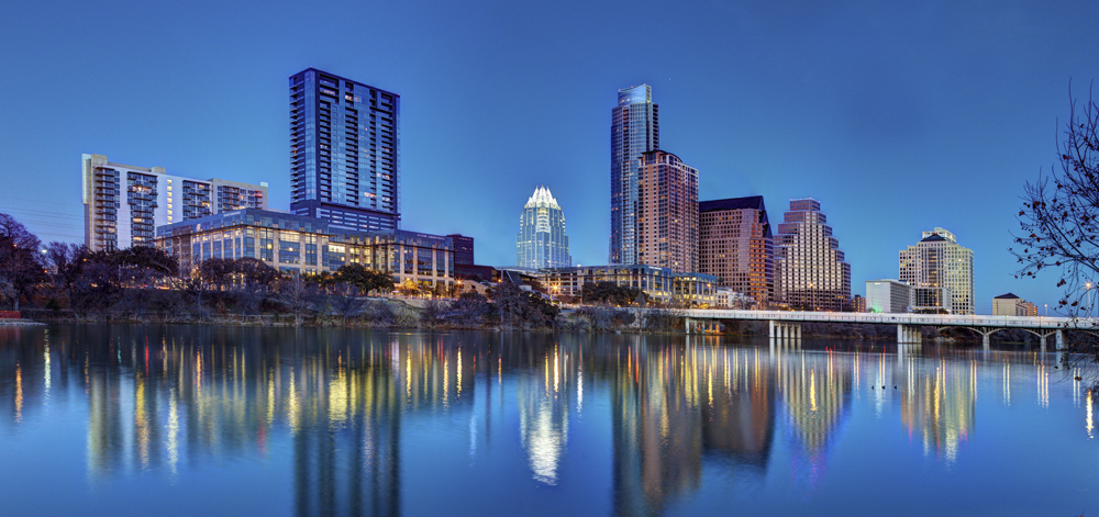 Frost Bank building Austin cityscape circa 2014 Floral and Scenic Photography