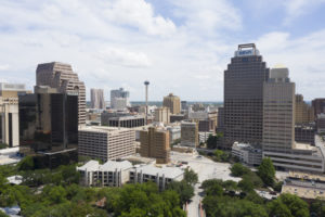 BEFORE EDITING the composite of Austin on the left and San Antonio on the right