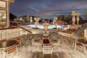 WILDER Apartments Architectural Photography Austin pool at twilight